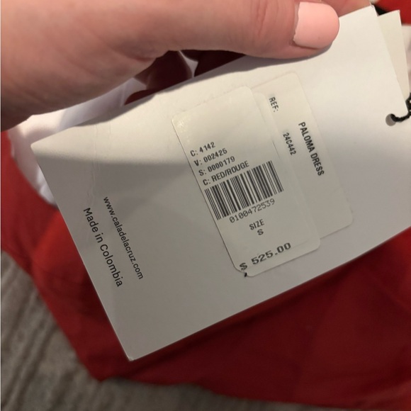 Cala de la Cruz Paloma Linen Midi Dress Red Floral Size Small NWT - Picture 12 of 12